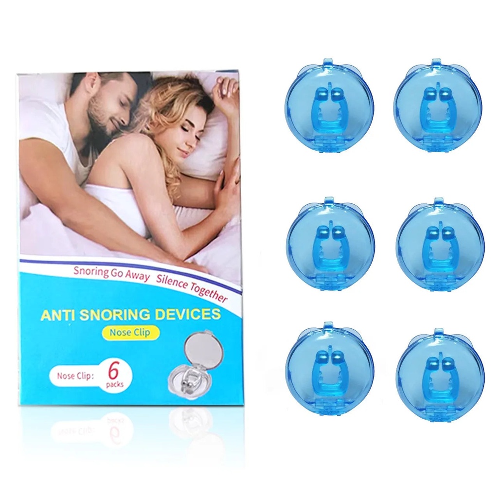 Xparata™ 1-8PCS Anti Snoring Devices Silicone Magnetic Anti Snoring Nose Clip Easy Breathe Improve Sleeping Aid Apnea Guard Night Device (A 6PCS With Box)