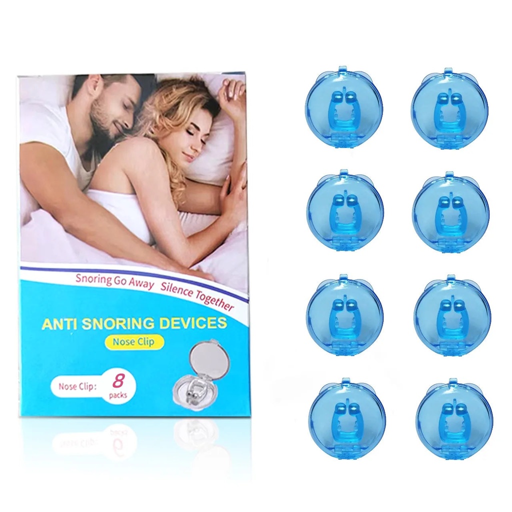 Xparata™ 1-8PCS Anti Snoring Devices Silicone Magnetic Anti Snoring Nose Clip Easy Breathe Improve Sleeping Aid Apnea Guard Night Device (A 8PCS With Box)