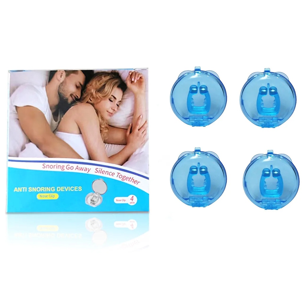 Xparata™ 1-8PCS Anti Snoring Devices Silicone Magnetic Anti Snoring Nose Clip Easy Breathe Improve Sleeping Aid Apnea Guard Night Device (A 4PCS With Box)