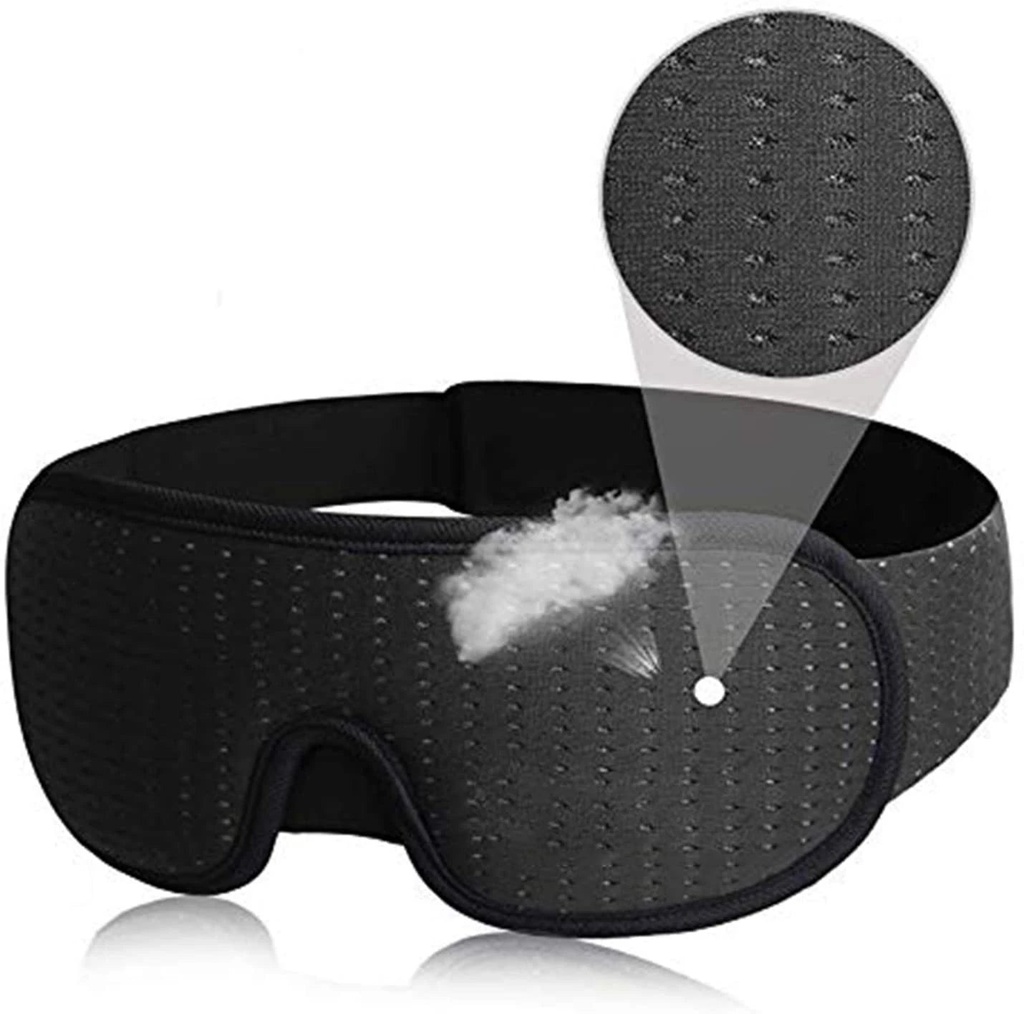 Xparata™ 3D Mask for Sleep Eye Mask Lights Blockout Soft Padded Sleeping Fabric Cover Shade Blindfold Eyepatch (Black)