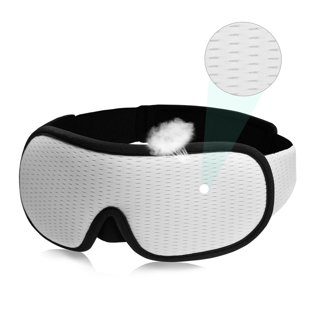 Xparata™ 3D Mask for Sleep Eye Mask Lights Blockout Soft Padded Sleeping Fabric Cover Shade Blindfold Eyepatch (White)