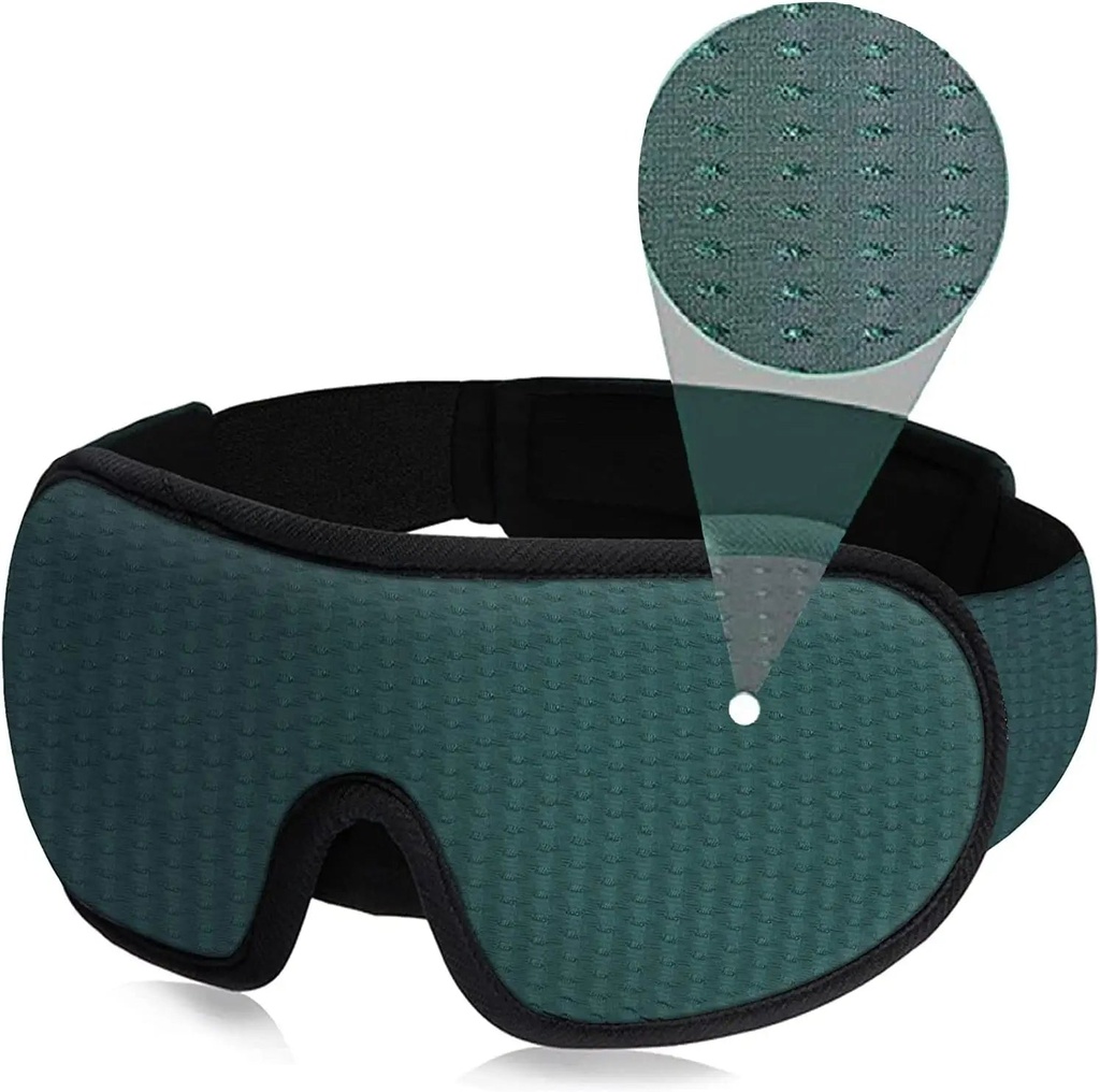 Xparata™ 3D Mask for Sleep Eye Mask Lights Blockout Soft Padded Sleeping Fabric Cover Shade Blindfold Eyepatch (Green)