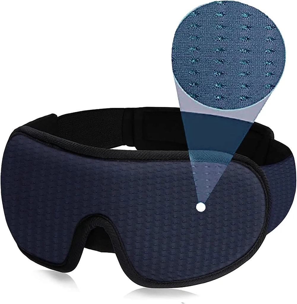 Xparata™ 3D Mask for Sleep Eye Mask Lights Blockout Soft Padded Sleeping Fabric Cover Shade Blindfold Eyepatch (navy blue)