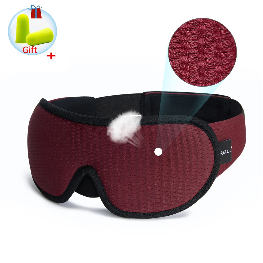 Xparata™ 3D Sleeping Mask Block Out Light Sleep Mask For Eyes Soft Sleeping Aid Eye Mask for Travel Eyeshade Night Breathable Slaapmasker (Red)