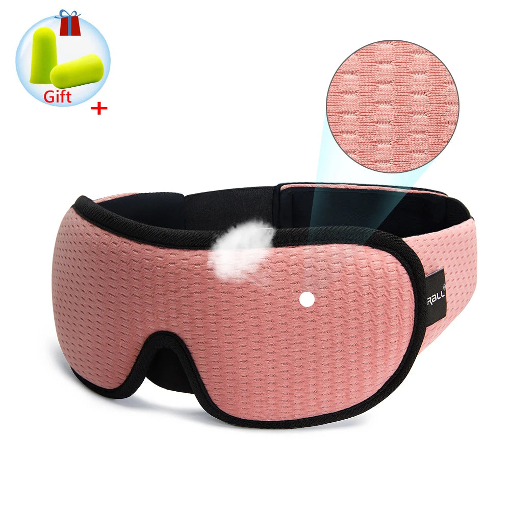 Xparata™ 3D Sleeping Mask Block Out Light Sleep Mask For Eyes Soft Sleeping Aid Eye Mask for Travel Eyeshade Night Breathable Slaapmasker (Pink)