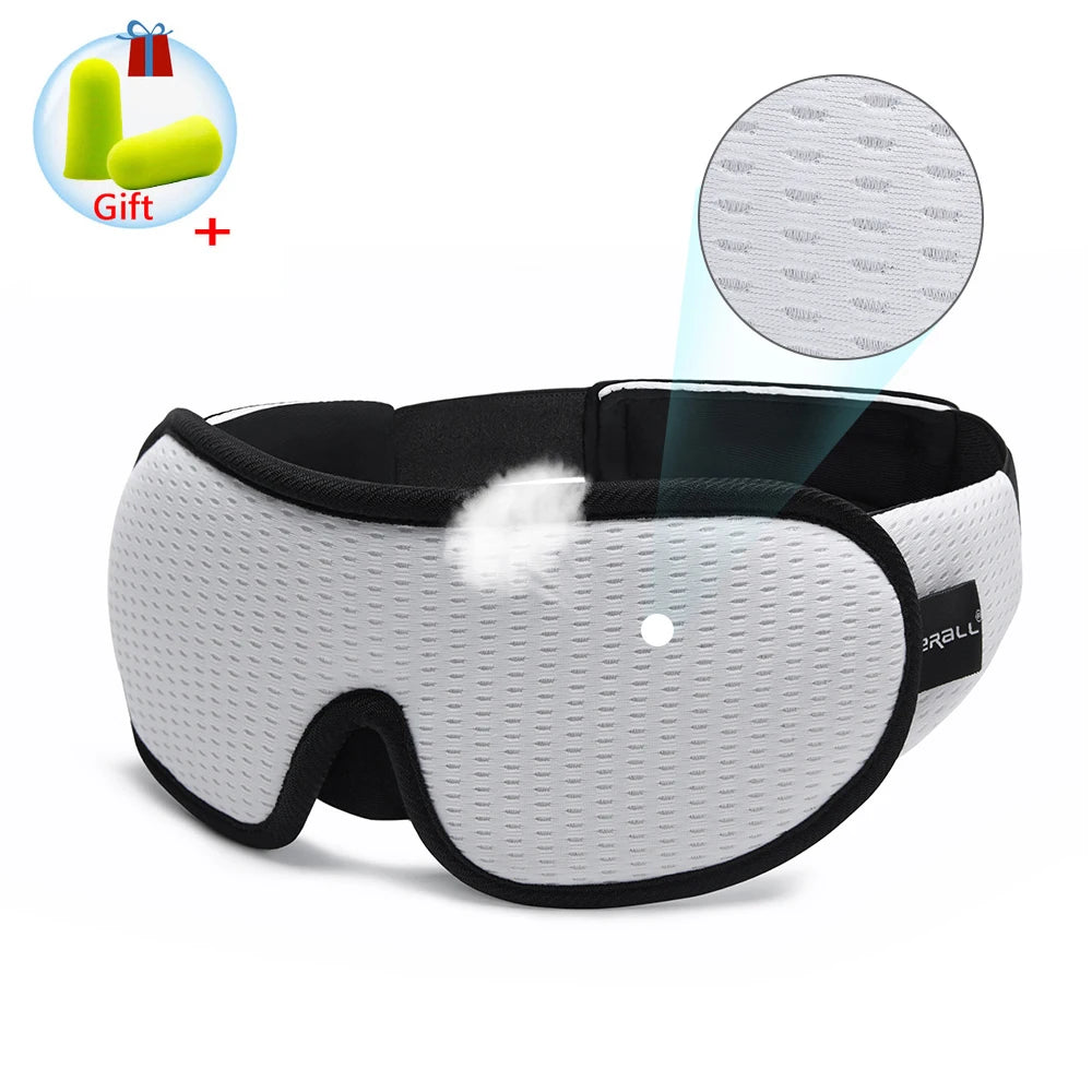 Xparata™ 3D Sleeping Mask Block Out Light Sleep Mask For Eyes Soft Sleeping Aid Eye Mask for Travel Eyeshade Night Breathable Slaapmasker (White)