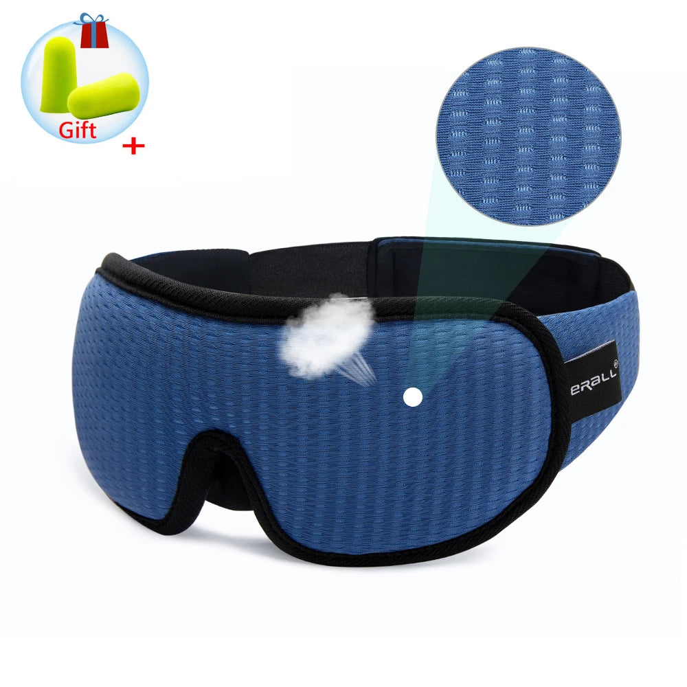 Xparata™ 3D Sleeping Mask Block Out Light Sleep Mask For Eyes Soft Sleeping Aid Eye Mask for Travel Eyeshade Night Breathable Slaapmasker (Blue)