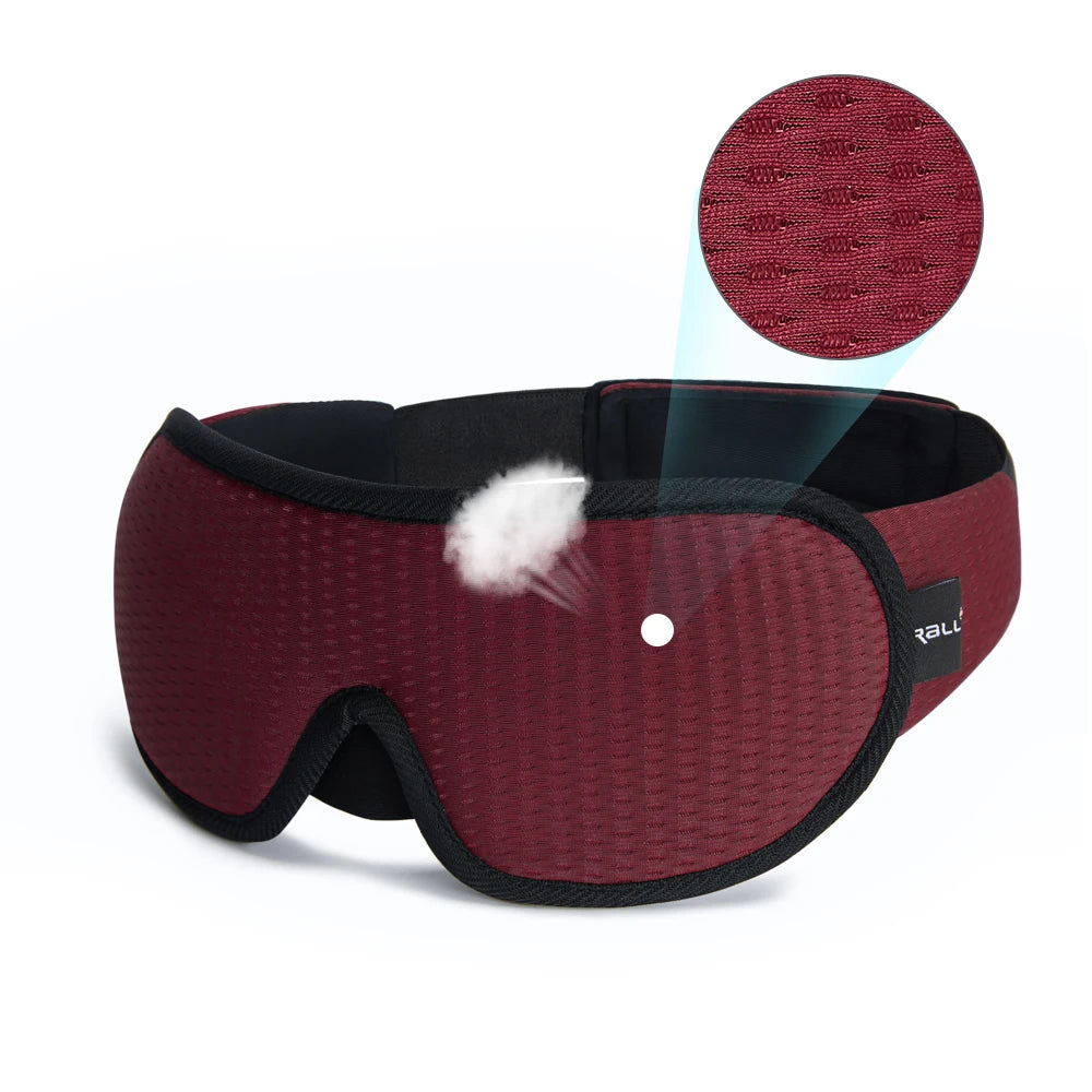 Xparata™ 3D Sleeping Mask Block Out Light Soft Padded Sleep Mask For Eyes Slaapmasker Eye Shade Blindfold Sleeping Aid Face Mask Eyepatch (Red)