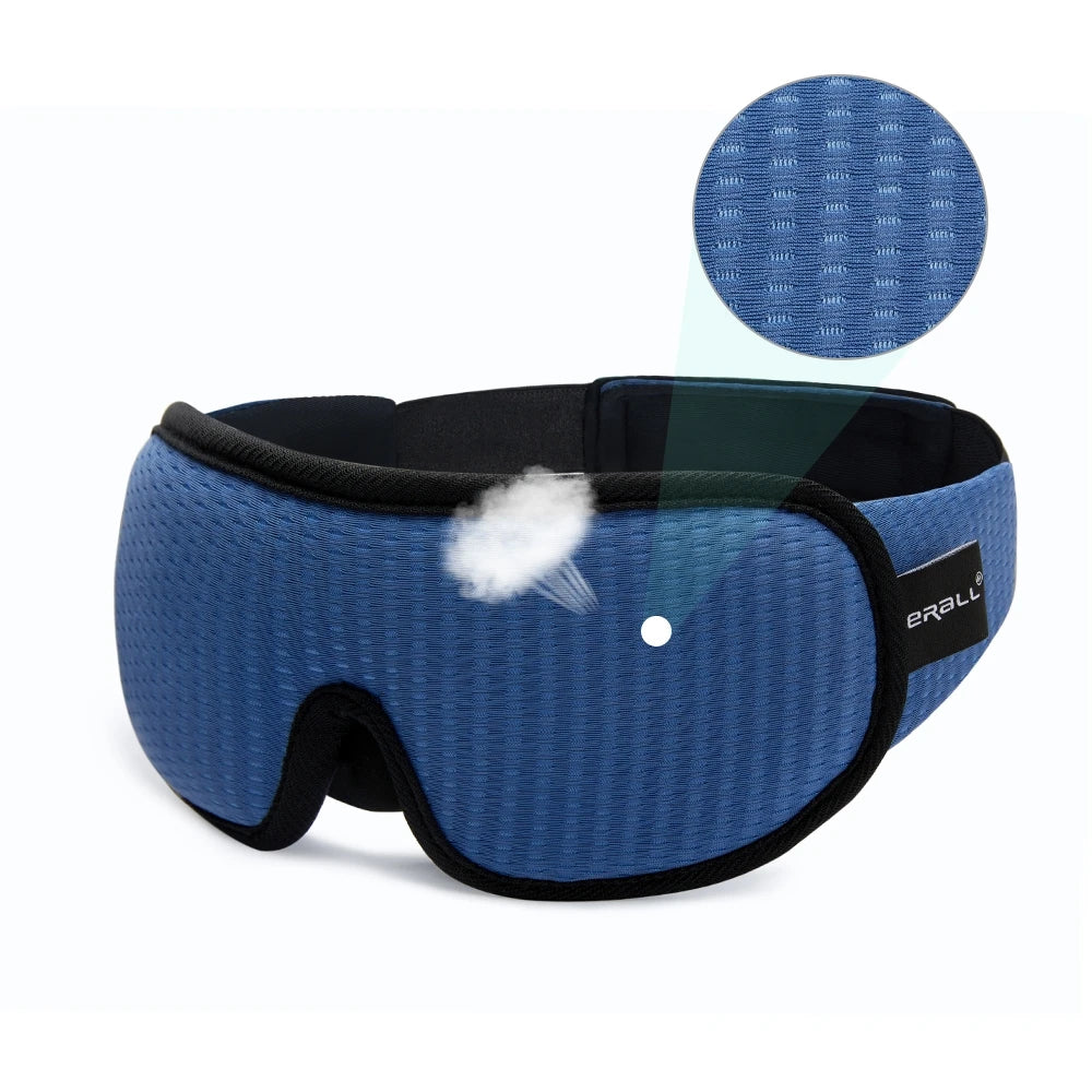 Xparata™ 3D Sleeping Mask Block Out Light Soft Padded Sleep Mask For Eyes Slaapmasker Eye Shade Blindfold Sleeping Aid Face Mask Eyepatch (Blue)