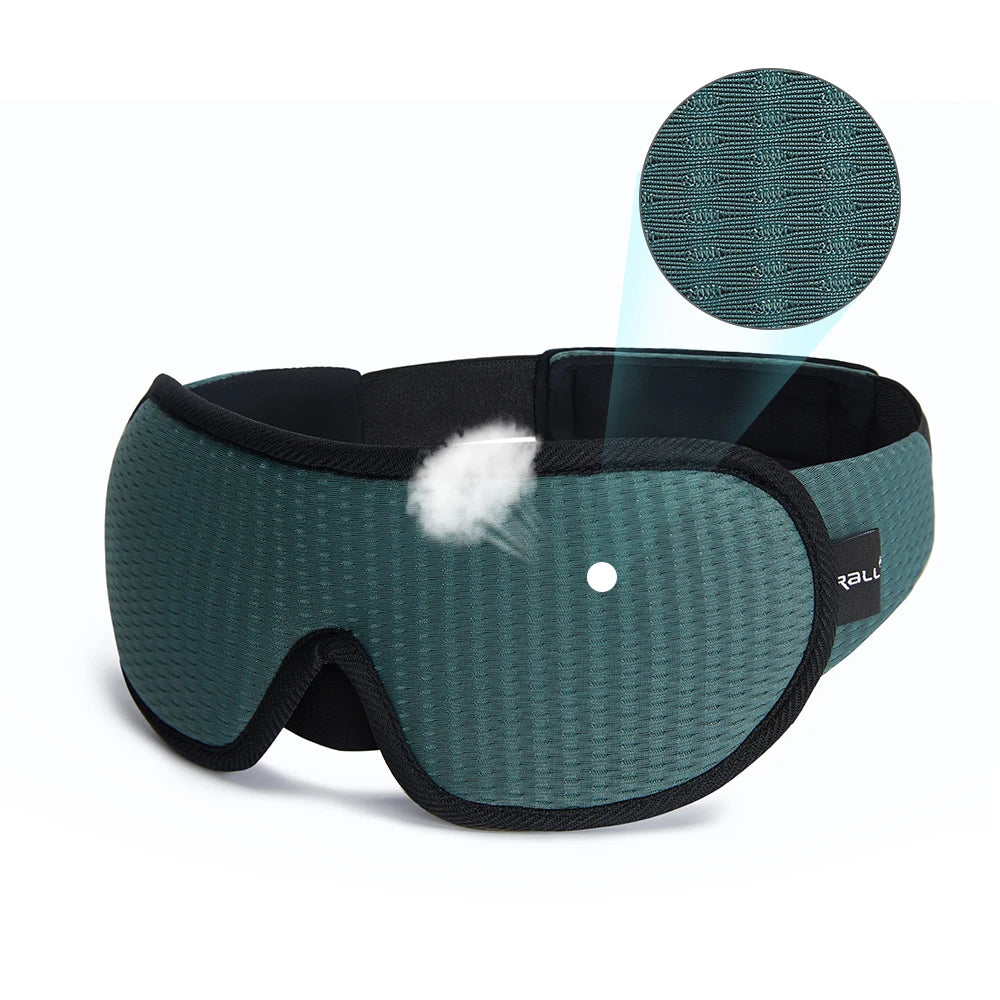 Xparata™ 3D Sleeping Mask Block Out Light Soft Padded Sleep Mask For Eyes Slaapmasker Eye Shade Blindfold Sleeping Aid Face Mask Eyepatch (Green)