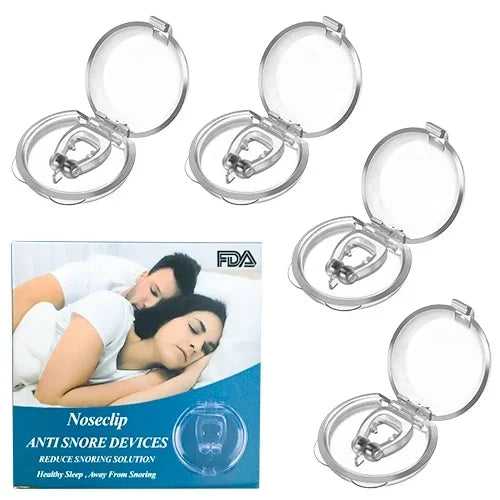 Xparata™ Anti Snoring Device Silicone Nose Clips Magnetic Sleep Tray Sleeping Aid Improve Sleeping Easy Breathe Apnea Guard Night Devices (4pcs boxed)