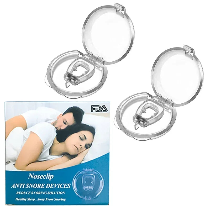 Xparata™ Anti Snoring Device Silicone Nose Clips Magnetic Sleep Tray Sleeping Aid Improve Sleeping Easy Breathe Apnea Guard Night Devices (2pcs boxed)