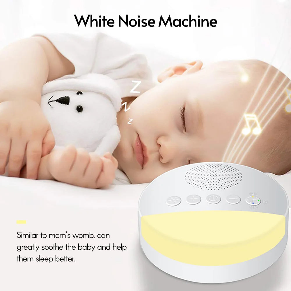 Xparata™ Baby White Noise Machine USB Rechargeable Timed Shutdown Sleep Machine Baby Sleep Sound Player Night Light Timer Noise Player