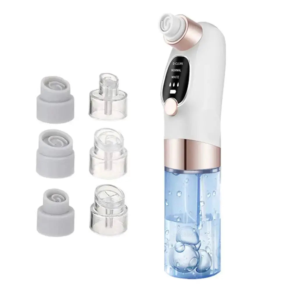 Blackhead Remover Pore Vacuum Face Cleaner Electric Pimple Acne Black Head Removal USB Rechargeable Water Cycle Black Dot Remove (White)