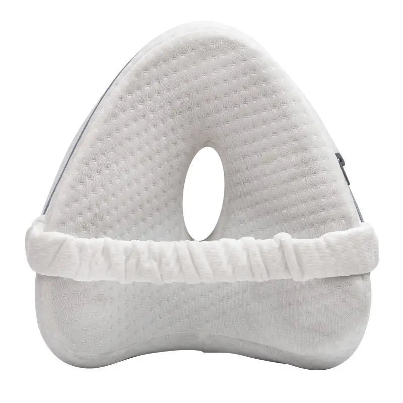 Body Memory Cotton Leg Pillow Home Foam Pillow Sleeping Orthopedic Sciatica Back Hip Joint for Pain Relief Thigh Leg Pad Cushion (White)