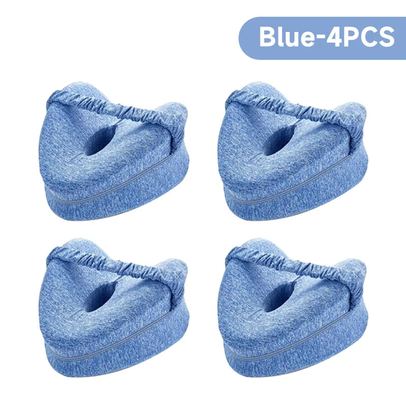 Body Memory Cotton Leg Pillow Home Foam Pillow Sleeping Orthopedic Sciatica Back Hip Joint for Pain Relief Thigh Leg Pad Cushion (Blue-4Pc)