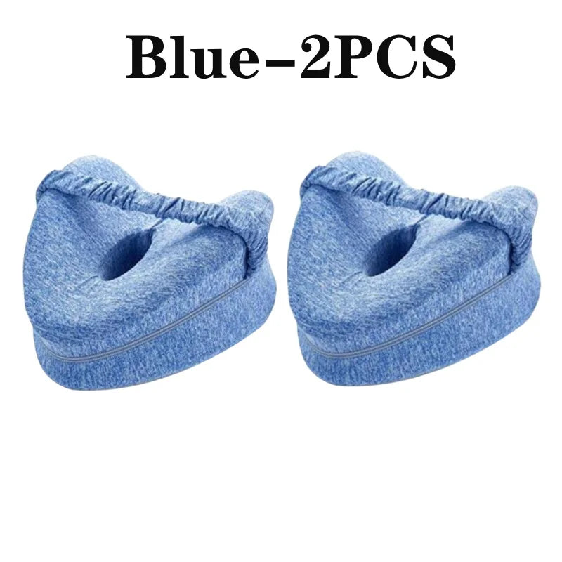 Body Memory Cotton Leg Pillow Home Foam Pillow Sleeping Orthopedic Sciatica Back Hip Joint for Pain Relief Thigh Leg Pad Cushion (Blue-2Pcs)