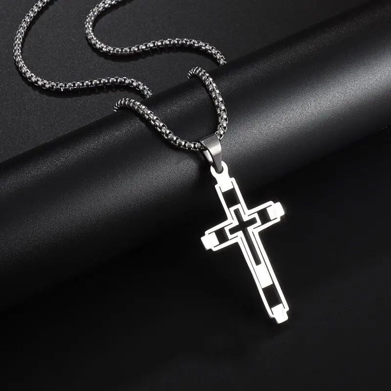 Christ Cross Jesus Quality Pendant Necklace (Al18928-Silver)