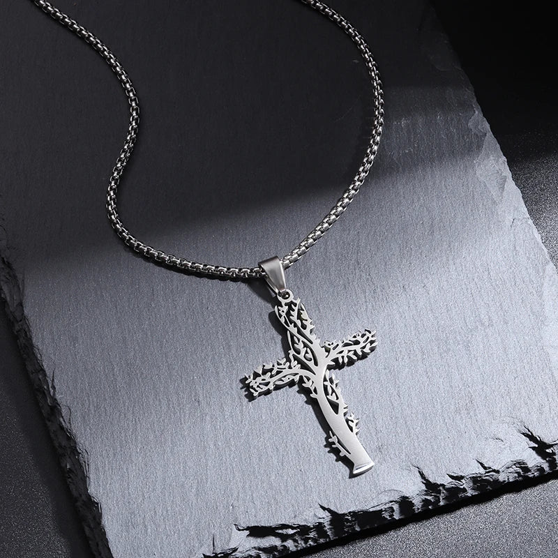 Christ Cross Jesus Quality Pendant Necklace (Al19951-Silver)