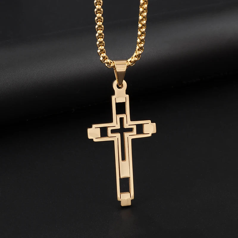 Christ Cross Jesus Quality Pendant Necklace (Al18928-Gold)