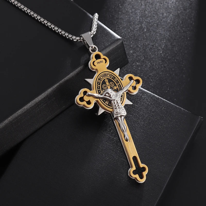 Christ Cross Jesus Quality Pendant Necklace (Al19771-Gold)