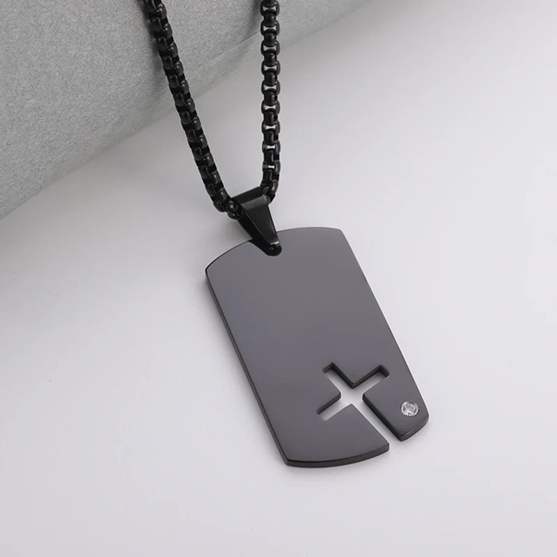 Christ Cross Jesus Quality Pendant Necklace (Al19596-Black)