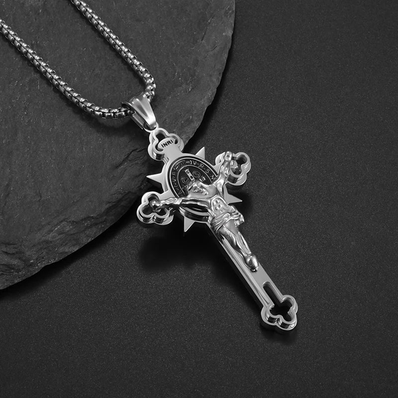 Christ Cross Jesus Quality Pendant Necklace (Al18944-Silver)