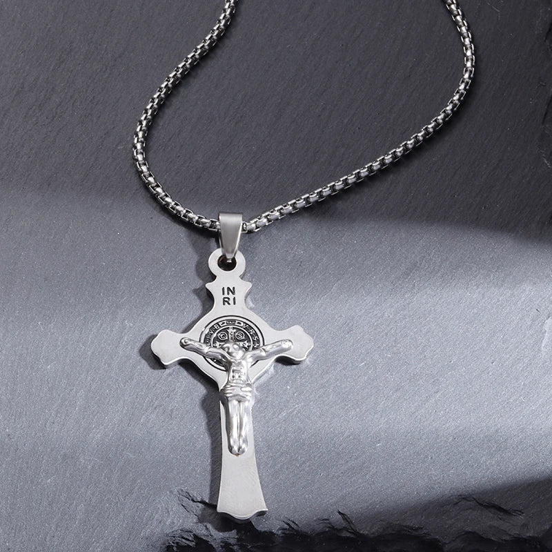 Christ Cross Jesus Quality Pendant Necklace (Al19982-Silver)