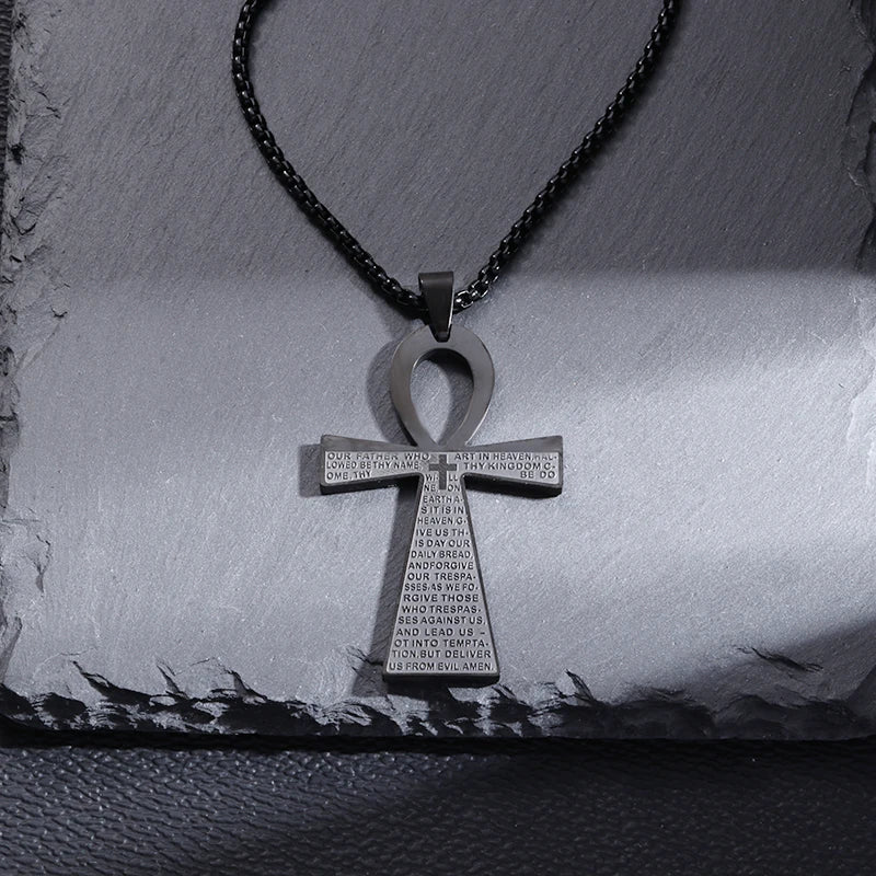 Christ Cross Jesus Quality Pendant Necklace (Al19981-Black)