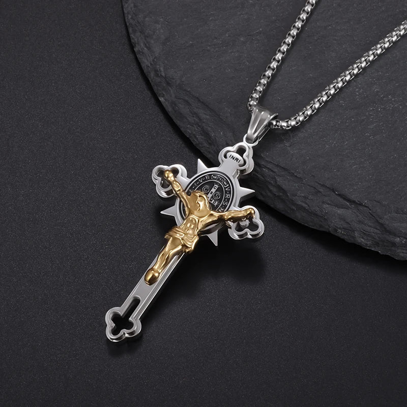 Christ Cross Jesus Quality Pendant Necklace (Al18944-Gold)