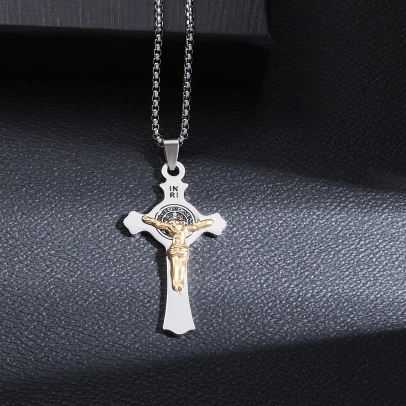 Christ Cross Jesus Quality Pendant Necklace (Al19982-Gold)