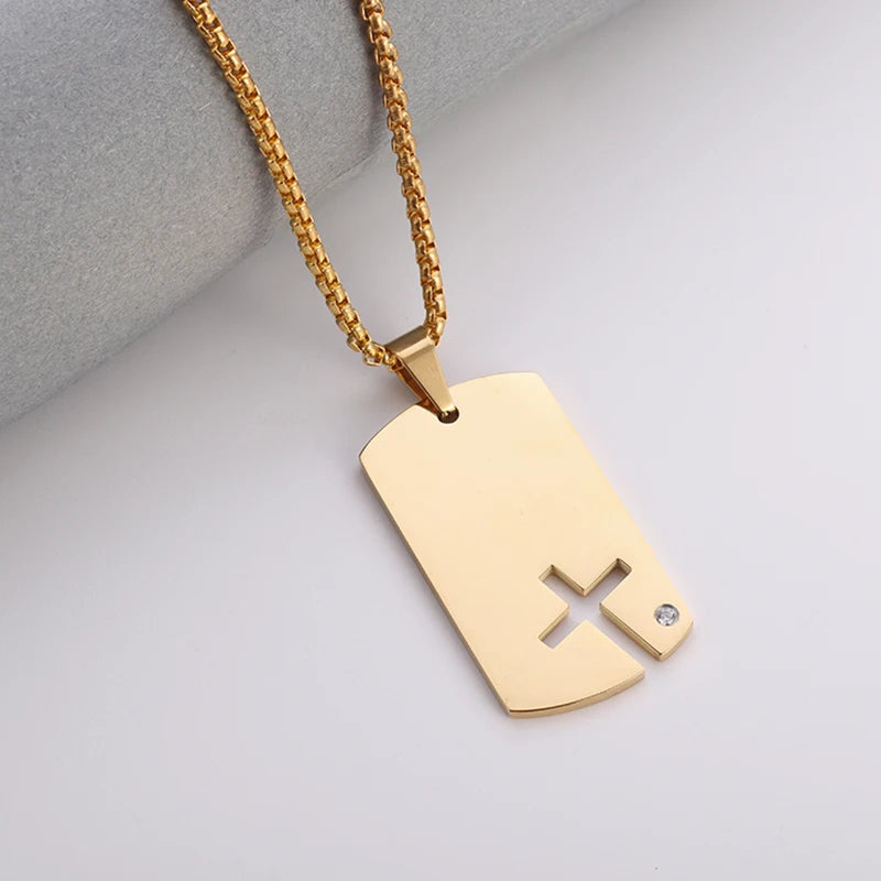 Christ Cross Jesus Quality Pendant Necklace (Al19596-Gold)