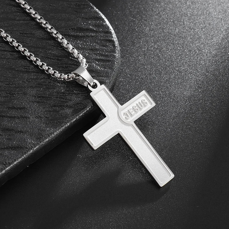 Christ Cross Jesus Quality Pendant Necklace (Al20168-Silver)