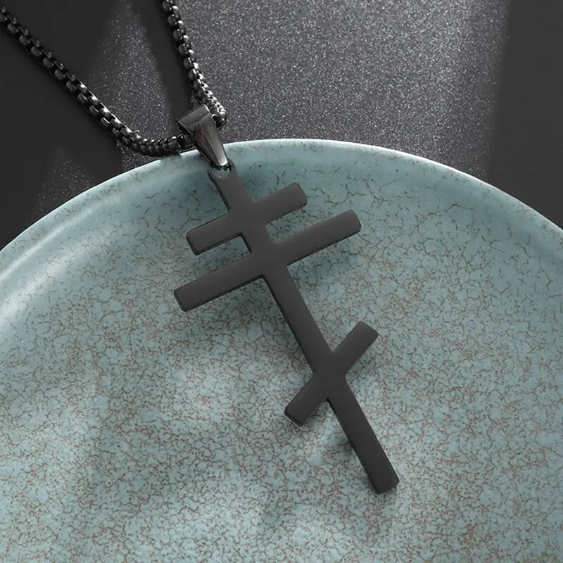 Christ Cross Jesus Quality Pendant Necklace (Al20319-Black)