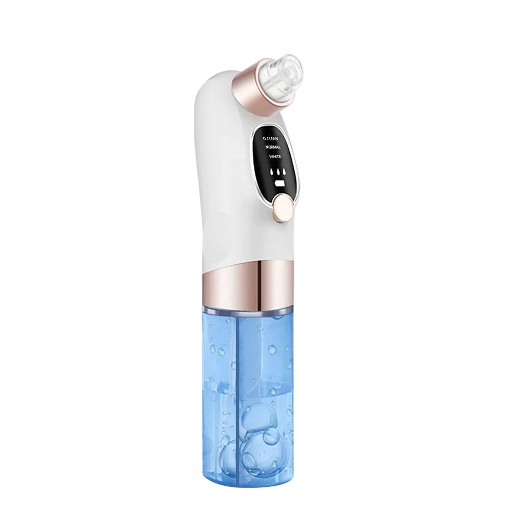 Electric Blackhead Remover Vacuum Bubble Water Cycle Face Hydro Dead Skin Beauty Acne Cleaner Pore Suction Vacuum Removal Device (White)