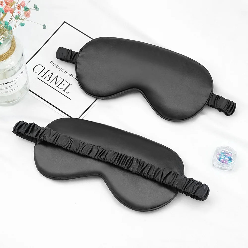 Xparata™ Imitated Silk Eye Patch Shading Sleep Eye Mask Eyepatch Travel Relax Cover Eyeshade Health Sleeping Shield Soft Eye Care Tools (Black)