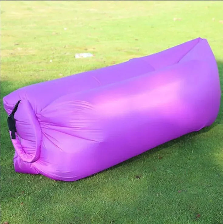 Xparata™ Lazy Inflatable Sofa Outdoor Portable Beach Air Sofa Folding Camping Inflatable Sofa Bed Sleeping Bag Single Person (purple)