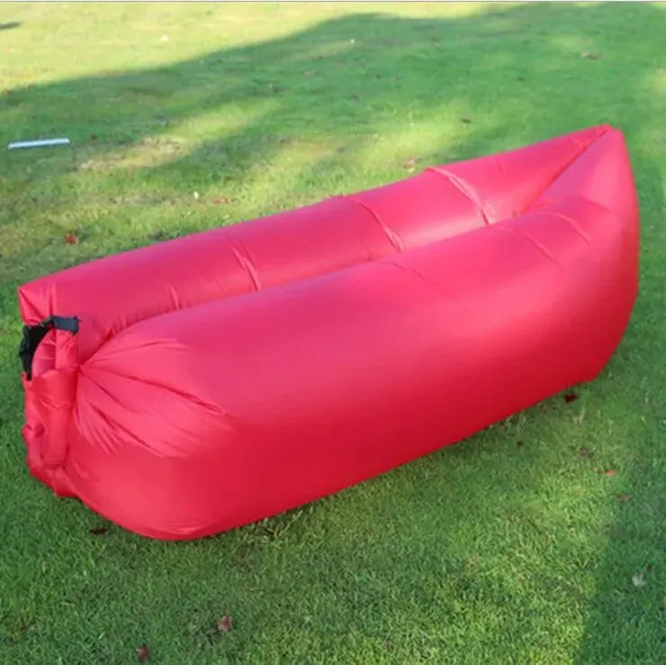 Xparata™ Lazy Inflatable Sofa Outdoor Portable Beach Air Sofa Folding Camping Inflatable Sofa Bed Sleeping Bag Single Person (red)