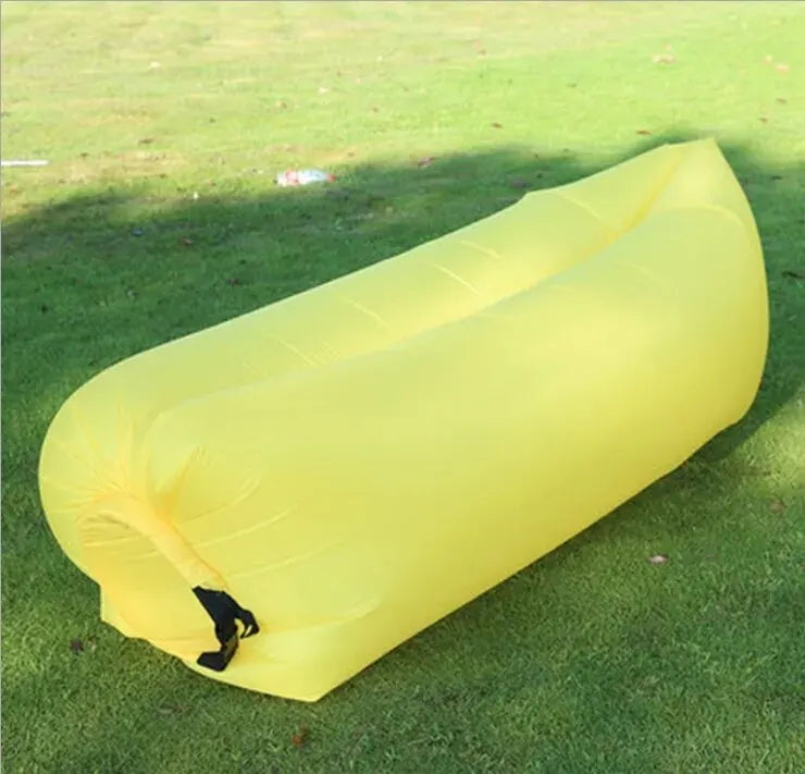 Xparata™ Lazy Inflatable Sofa Outdoor Portable Beach Air Sofa Folding Camping Inflatable Sofa Bed Sleeping Bag Single Person (yellow)