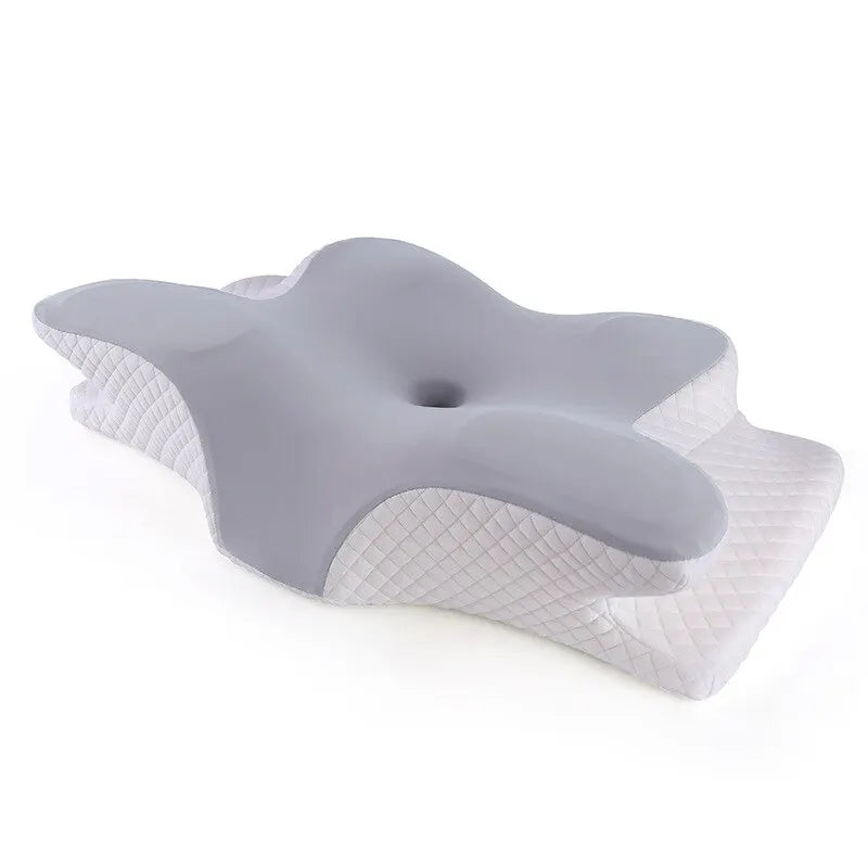 Xparata™ Memory Foam Pillows Butterfly Shaped Relaxing Cervical Slow Rebound Neck Pillow Pain Relief Sleeping Orthopedic Pillow Beding (gray)