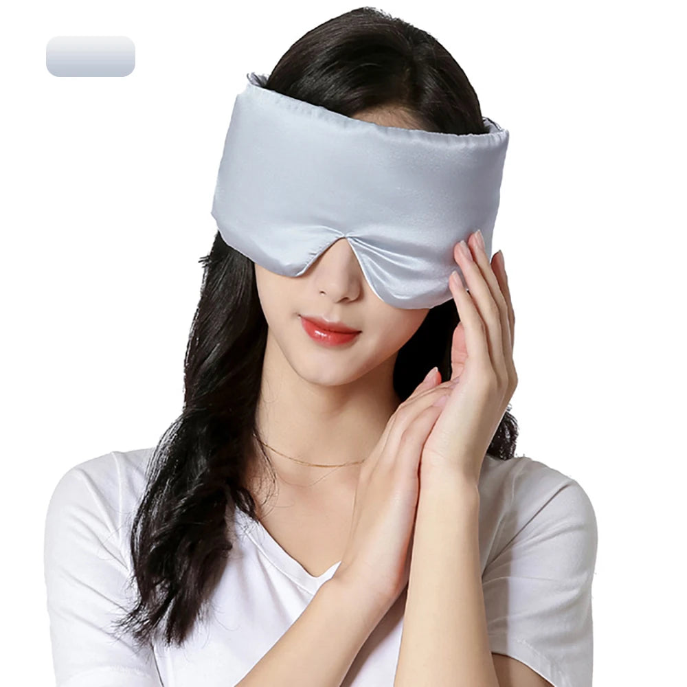 Xparata™ Mulberry Silk Sleeping Mask Eyepatch Blocking Light Eyemask Eyeshade Soft Padded Slaapmasker Travel Sleeping Aid for Sleep Patch (White)