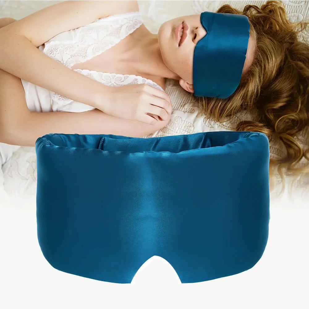 Xparata™ Mulberry Silk Sleeping Mask Eyepatch Blocking Light Eyemask Eyeshade Soft Padded Slaapmasker Travel Sleeping Aid for Sleep Patch (Blue)