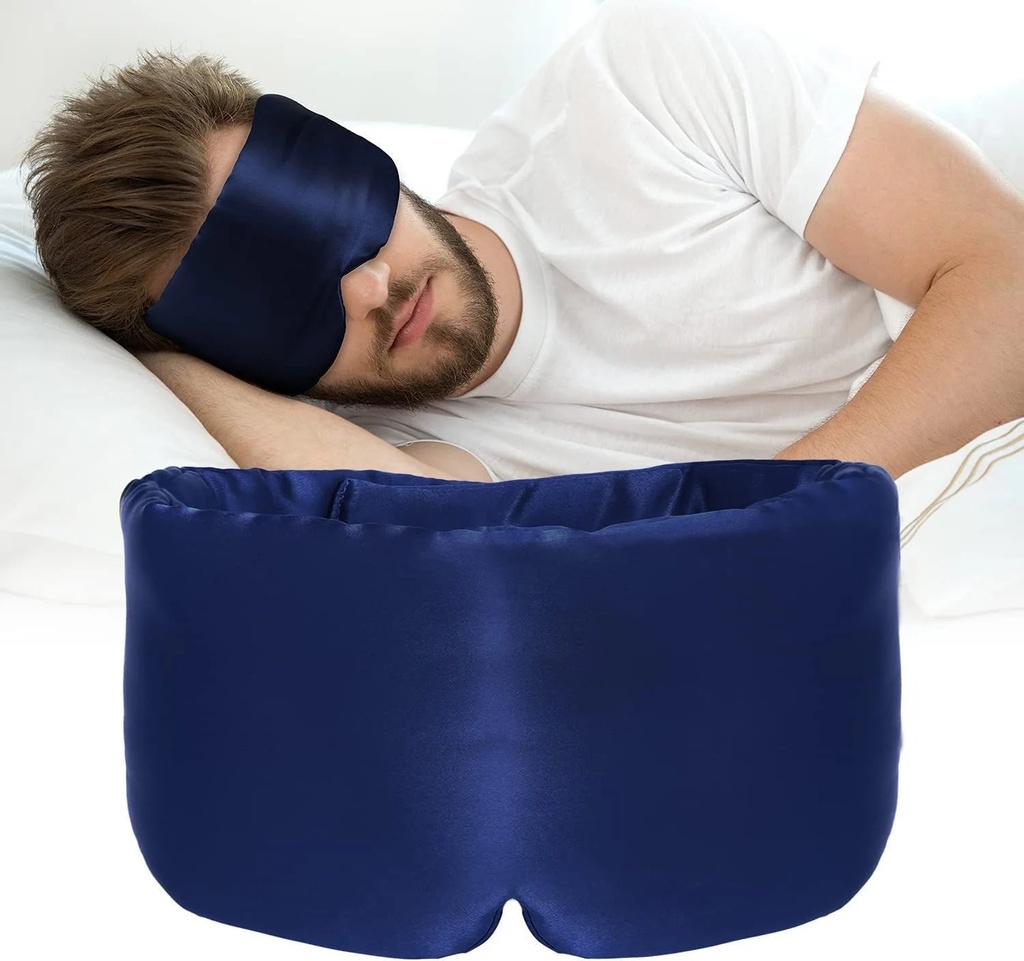 Xparata™ Mulberry Silk Sleeping Mask Eyepatch Blocking Light Eyemask Eyeshade Soft Padded Slaapmasker Travel Sleeping Aid for Sleep Patch (Navy)