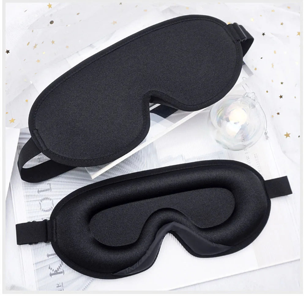 Xparata™ Silk Sleeping Mask Soft Smooth Sleep Mask For Eyes Travel Shade Cover Rest Relax Sleeping Blindfold Eye Cover Sleeping Aid (A-Black(Silk Mask))