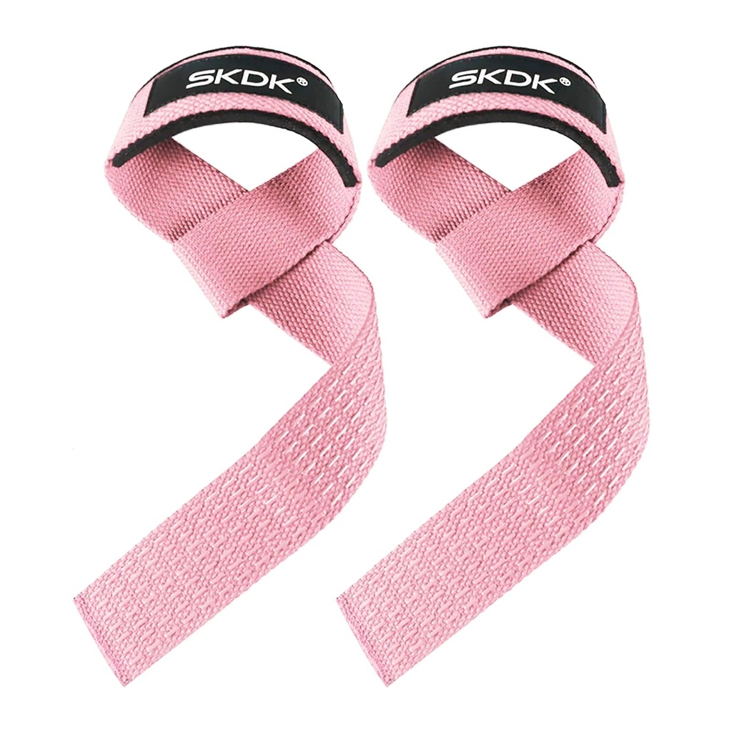 Xparata™ Weightlifting Straps Anti-Slip Silicone Lifting Wrist Straps Strength Training Deadlifts Crossfit Hand Grips Wrist Support (Pink)