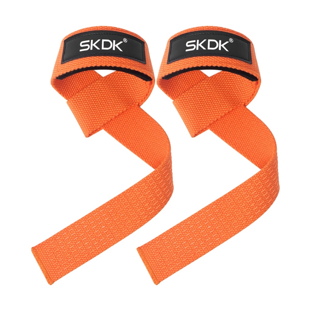 Xparata™ Weightlifting Straps Anti-Slip Silicone Lifting Wrist Straps Strength Training Deadlifts Crossfit Hand Grips Wrist Support (Orange)