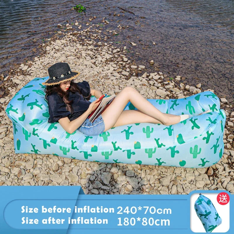 Xparata™ Trend Outdoor Products Fast Infaltable Air Sofa Bed Good Quality Sleeping Bag Inflatable Air Bag Lazy bag Beach Sofa 240*70cm (L / CHINA)