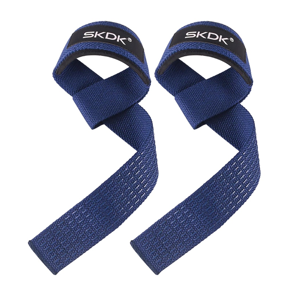 Xparata™ Weightlifting Straps Anti-Slip Silicone Lifting Wrist Straps Strength Training Deadlifts Crossfit Hand Grips Wrist Support (Blue)