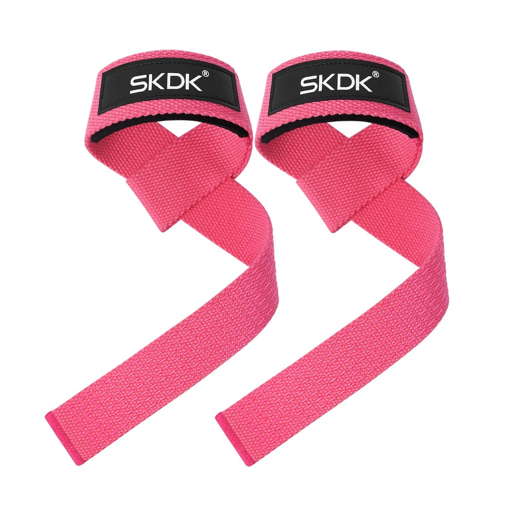 Xparata™ Weightlifting Straps Anti-Slip Silicone Lifting Wrist Straps Strength Training Deadlifts Crossfit Hand Grips Wrist Support (DarkPink)