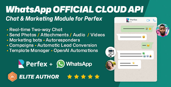 WhatsApp Official Cloud API Chat &amp; Marketing module for Perfex CRM